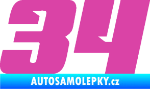 Samolepka Startovní číslo 34 typ 6 růžová