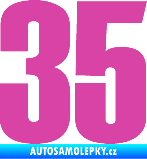 Samolepka Startovní číslo 35 typ 2  růžová