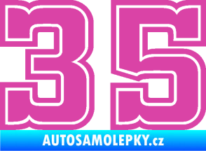 Samolepka Startovní číslo 35 typ 5 růžová