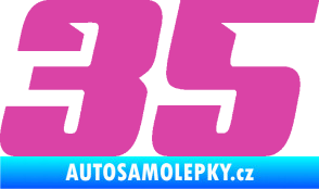 Samolepka Startovní číslo 35 typ 6 růžová