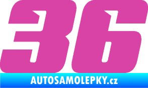 Samolepka Startovní číslo 36 typ 6 růžová