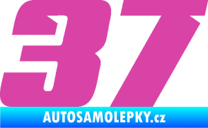 Samolepka Startovní číslo 37 typ 6 růžová