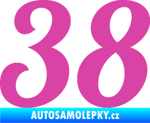Samolepka Startovní číslo 38 typ 3  růžová
