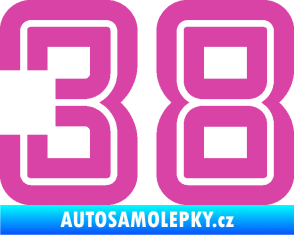 Samolepka Startovní číslo 38 typ 7 růžová