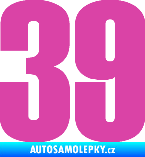 Samolepka Startovní číslo 39 typ 2      růžová