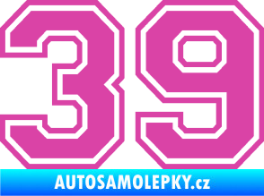 Samolepka Startovní číslo 39 typ 4 růžová