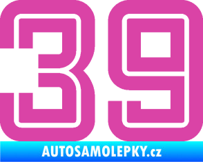 Samolepka Startovní číslo 39 typ 7 růžová
