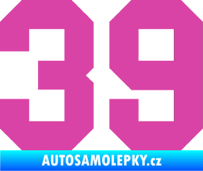 Samolepka Startovní číslo 39 růžová