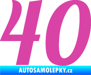 Samolepka Startovní číslo 40 typ 3 růžová
