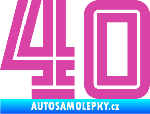 Samolepka Startovní číslo 40 typ 7 růžová