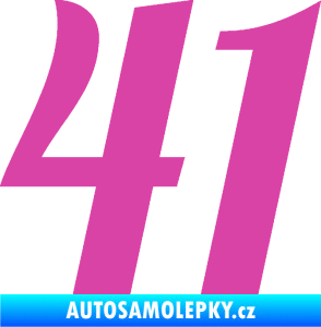 Samolepka Startovní číslo 41 typ 3 růžová
