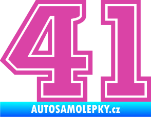 Samolepka Startovní číslo 41 typ 5 růžová