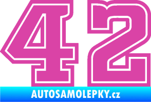 Samolepka Startovní číslo 42 typ 5 růžová