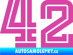 Samolepka Startovní číslo 42 typ 7 růžová