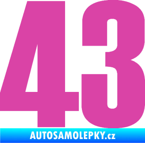 Samolepka Startovní číslo 43 typ 2    růžová