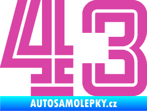 Samolepka Startovní číslo 43 typ 7 růžová