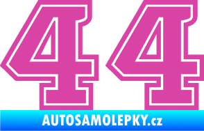 Samolepka Startovní číslo 44 typ 5 růžová