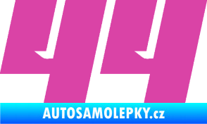 Samolepka Startovní číslo 44 typ 6 růžová
