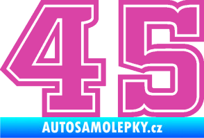 Samolepka Startovní číslo 45 typ 5 růžová