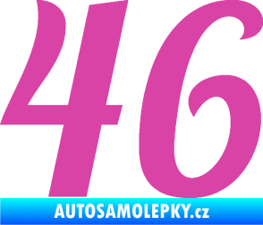 Samolepka Startovní číslo 46 typ 3 růžová