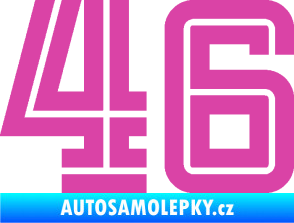 Samolepka Startovní číslo 46 typ 7 růžová