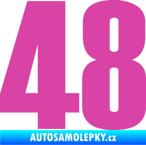 Samolepka Startovní číslo 48 typ 2      růžová