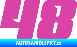 Samolepka Startovní číslo 48 typ 6 růžová