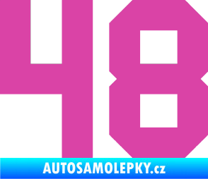 Samolepka Startovní číslo 48 růžová