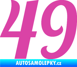 Samolepka Startovní číslo 49 typ 3 růžová