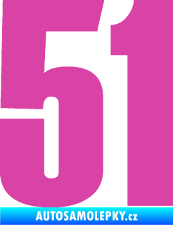 Samolepka Startovní číslo 51 typ 2 růžová