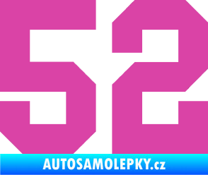 Samolepka Startovní číslo 52 růžová