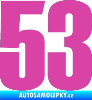 Samolepka Startovní číslo 53 typ 2  růžová
