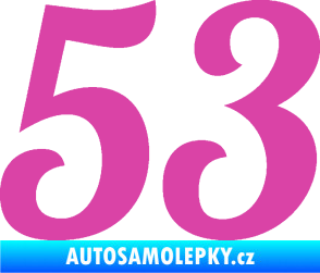Samolepka Startovní číslo 53 typ 3 růžová
