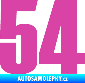 Samolepka Startovní číslo 54 typ 2   růžová