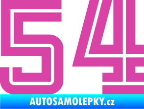 Samolepka Startovní číslo 54 typ 7 růžová