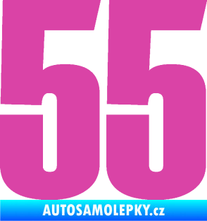 Samolepka Startovní číslo 55 typ 2   růžová
