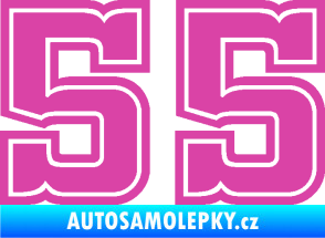 Samolepka Startovní číslo 55 typ 5 růžová