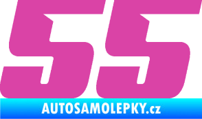Samolepka Startovní číslo 55 typ 6 růžová