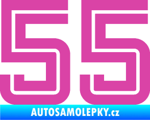 Samolepka Startovní číslo 55 typ 7 růžová