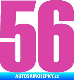 Samolepka Startovní číslo 56 typ 2   růžová