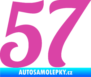 Samolepka Startovní číslo 57 typ 3 růžová