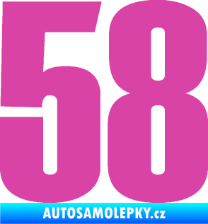 Samolepka Startovní číslo 58 typ 2    růžová