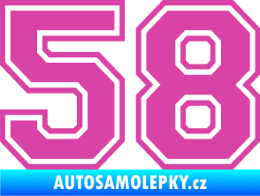 Samolepka Startovní číslo 58 typ 4 růžová