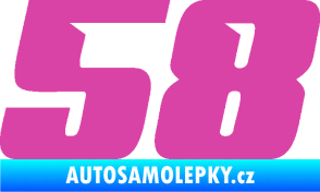 Samolepka Startovní číslo 58 typ 6 růžová