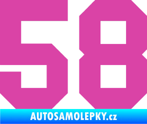 Samolepka Startovní číslo 58 růžová