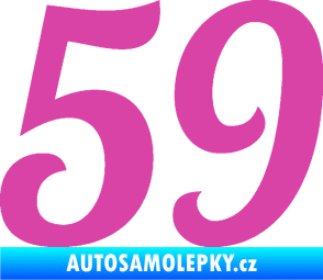 Samolepka Startovní číslo 59 typ 3 růžová