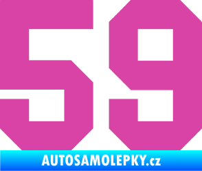 Samolepka Startovní číslo 59 růžová