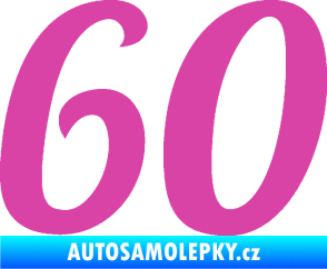 Samolepka Startovní číslo 60 typ 3 růžová