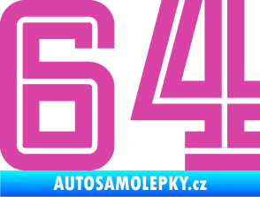 Samolepka Startovní číslo 64 typ 7 růžová