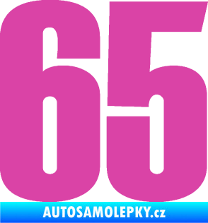 Samolepka Startovní číslo 65 typ 2     růžová